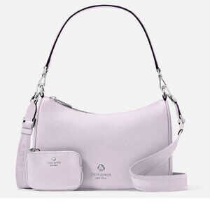 New Kate Spade Emma Medium Shoulder Bag Pebble Leather Frozen Lilac